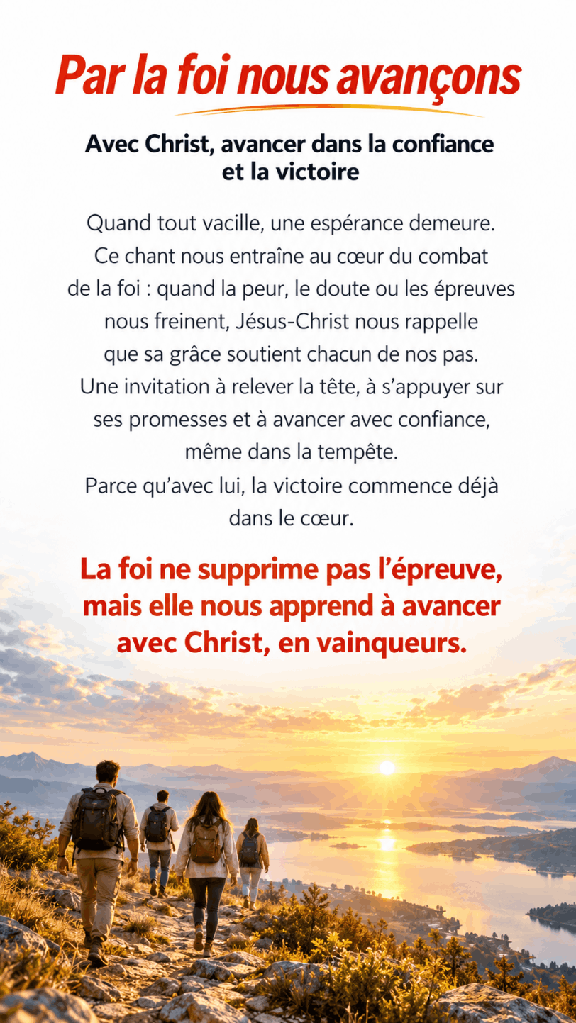 Par la foi, nous avançons